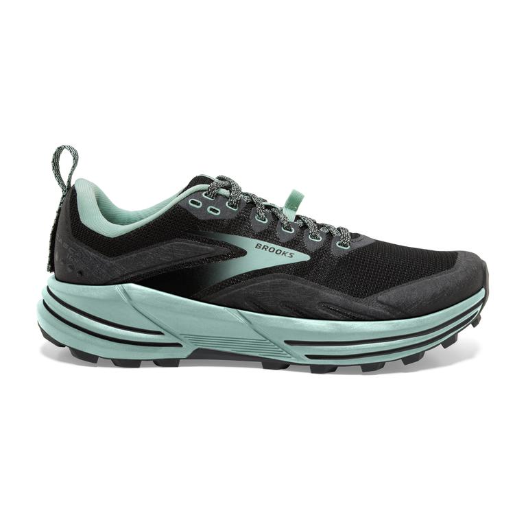 Brooks Cascadia 16 Flexible Trail Running Shoes - Women's - Black/Ebony/grey Charcoal/Yucca/PaleTurq